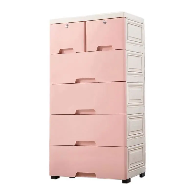 Hot Sell Colorful Baby Wardrobes Plastic Assembled Children Toy Drawer Storage Cabinet