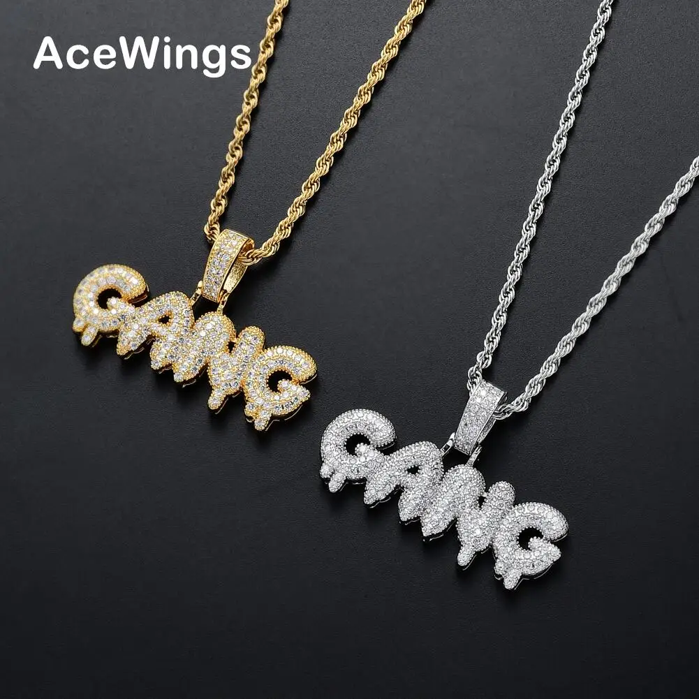CN072 Men CZ  Pendant Iced Out Cubic Zircon Necklace Hip Hop gift Jewelry bling bling