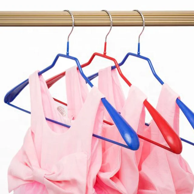 PVC Coated Non-Slip Metal Clothes Hanger Hook Type Suit/Pant/Skirt/Trouser/Coat Laundry Room Wardrobe