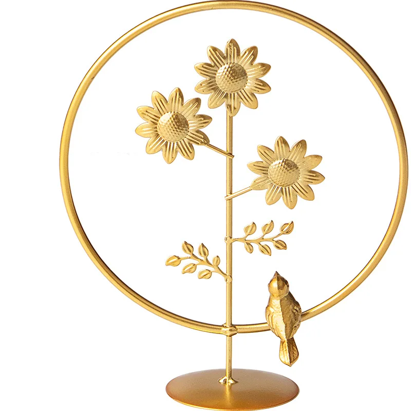 Wholesale luxury living room wine cabinet porch home decorations creative metal craft ins iron leaf ornaments