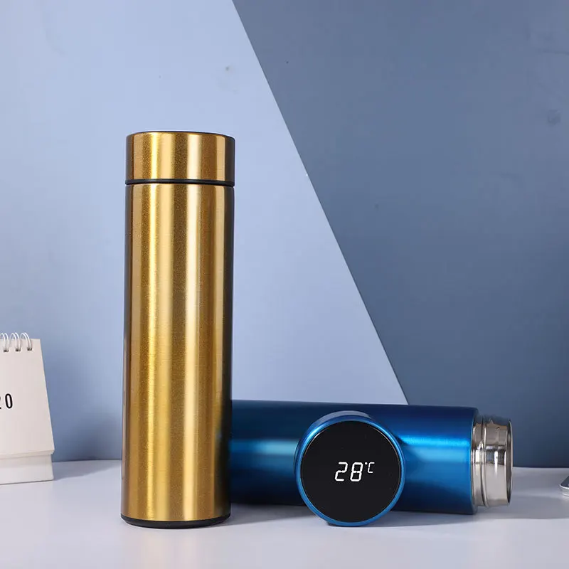 Promotional Wholesale Hot and Cold Smart Silver White Black Water Bottle Stainless Steel Vacuum Flask