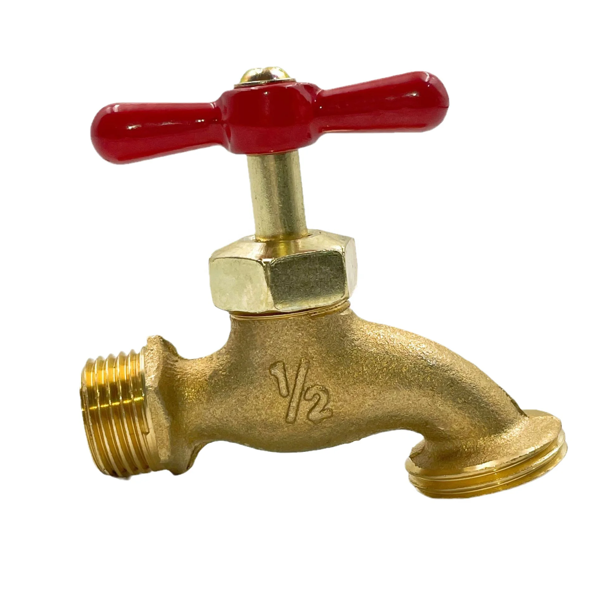 1/2 Brass Garden Bib Tap Faucet Slow Open Water Bibcock Polished Tap Valve with Interface