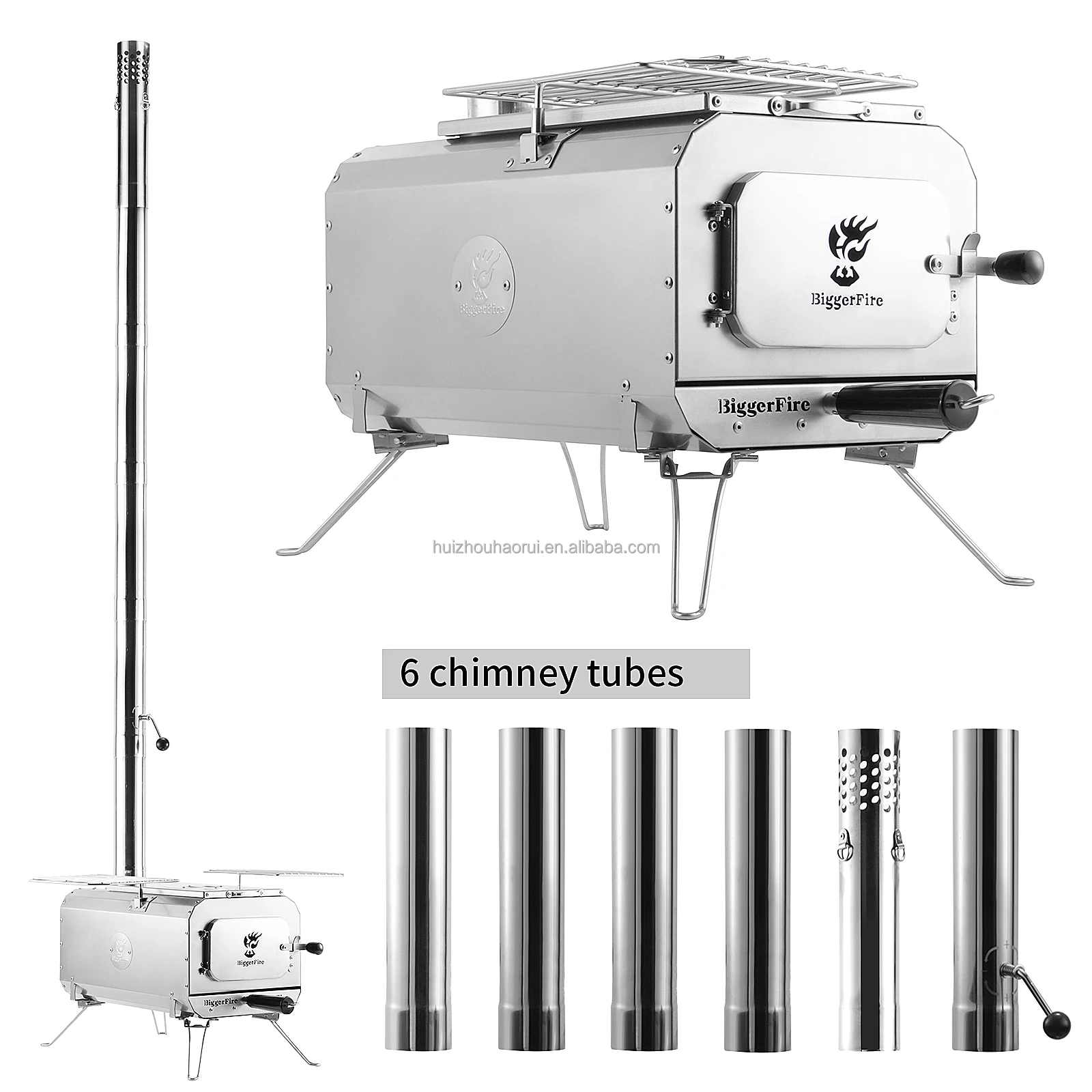 Camping Outdoor Indoor Bbq Party Water Heater Heating Stove And Pipe Mini Small Wood Burning Stove For Hot Bell Tent