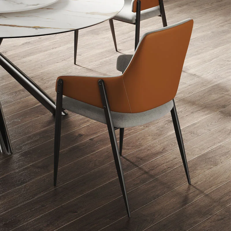 Contemporary Living Room Fabric Armrest Chairs with Metal Legs Dining Room Furniture Dining Chairs