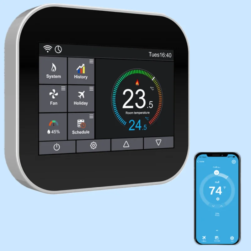 24V Smart touch screen air conditioner thermostat