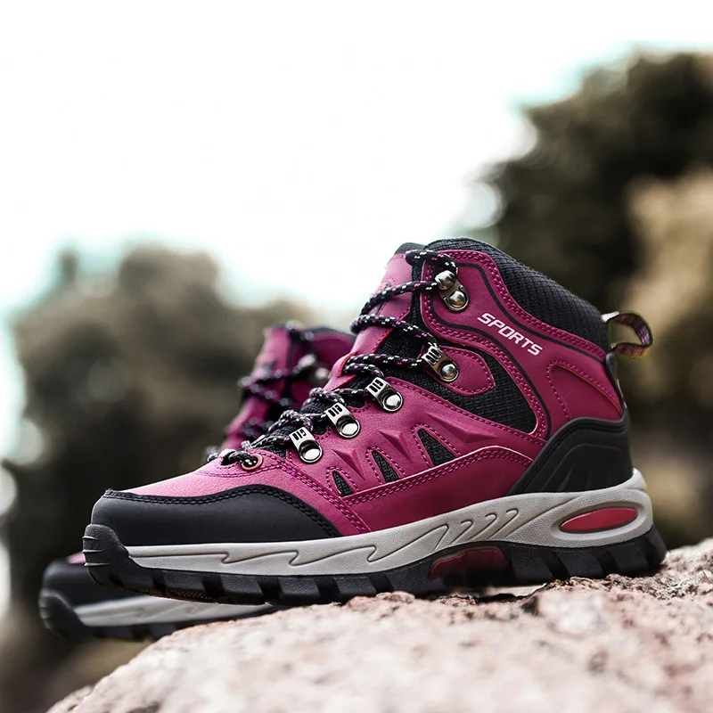 China made best selling cross-country shoes high top leather hiking boots for lover