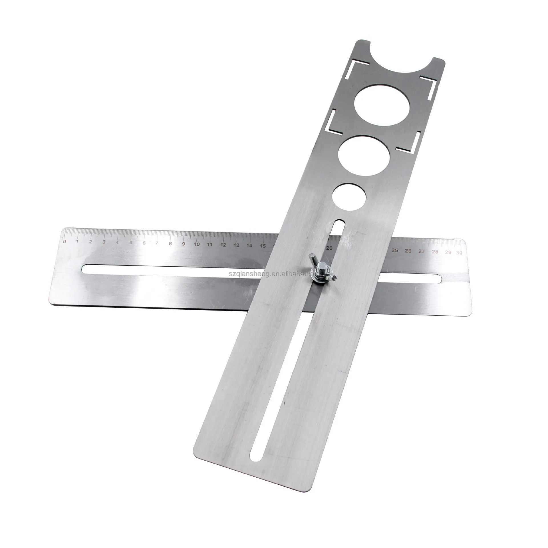 Multi-Functional Stainless Steel Ceramic Tile Hole Locator Ruler Adjustable Punching Hand Measure Tools For House Decorated Work