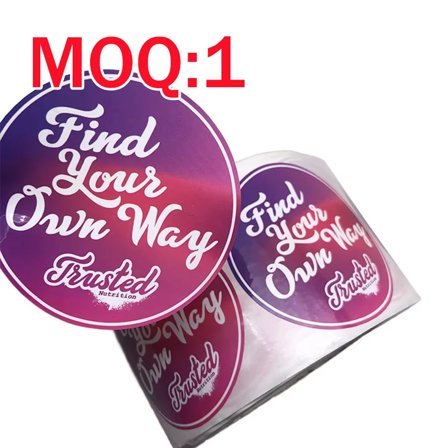 Hot Selling Custom Stickers High Quality Holographic Labels and Various Vinyl Plastic PET Materials with Glossy Finish