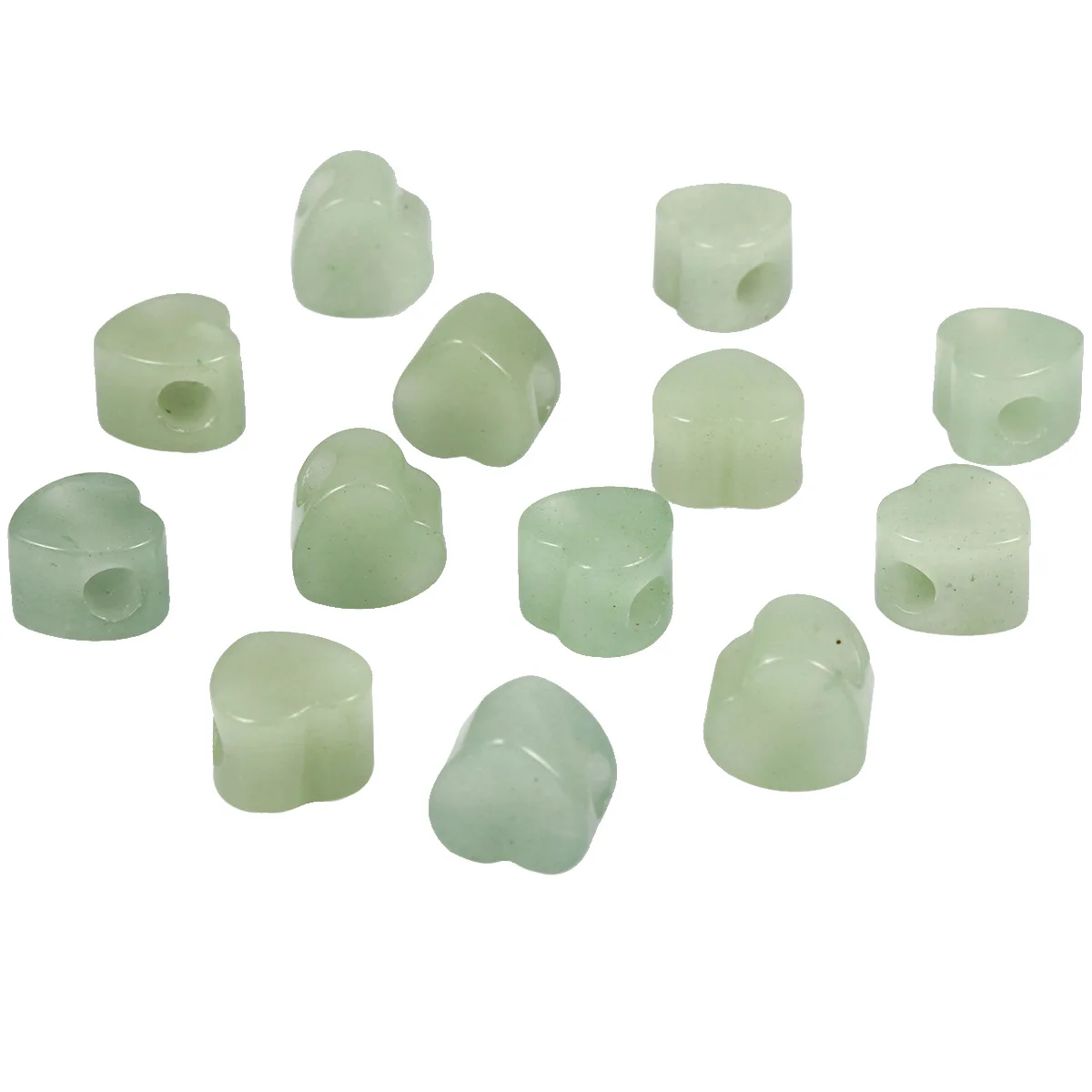 Good Quality Wholesale Natural Stone Heart Bead Loose 14mm Large Hole Heart-Shaped Picasso Stone Beads