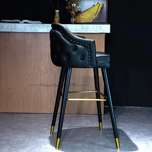 New Design Dining Chair And Bar Stool Leather Upholstered Dining Chair Popular Dining Kitchen Counter Height Bar Stool Chair