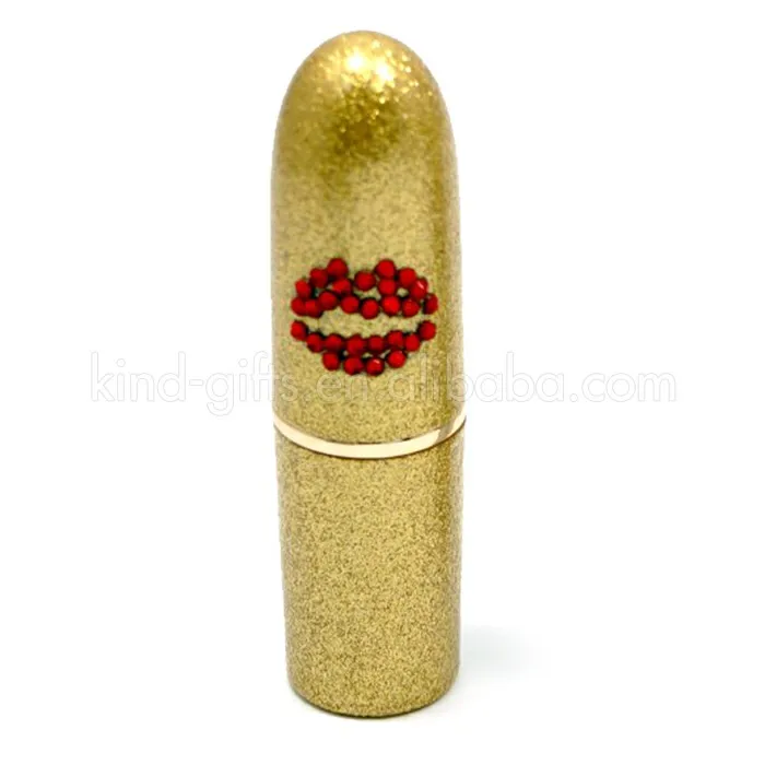 Custom empty lipstick tube shiny rhinestone crystal lipstick tube packaging