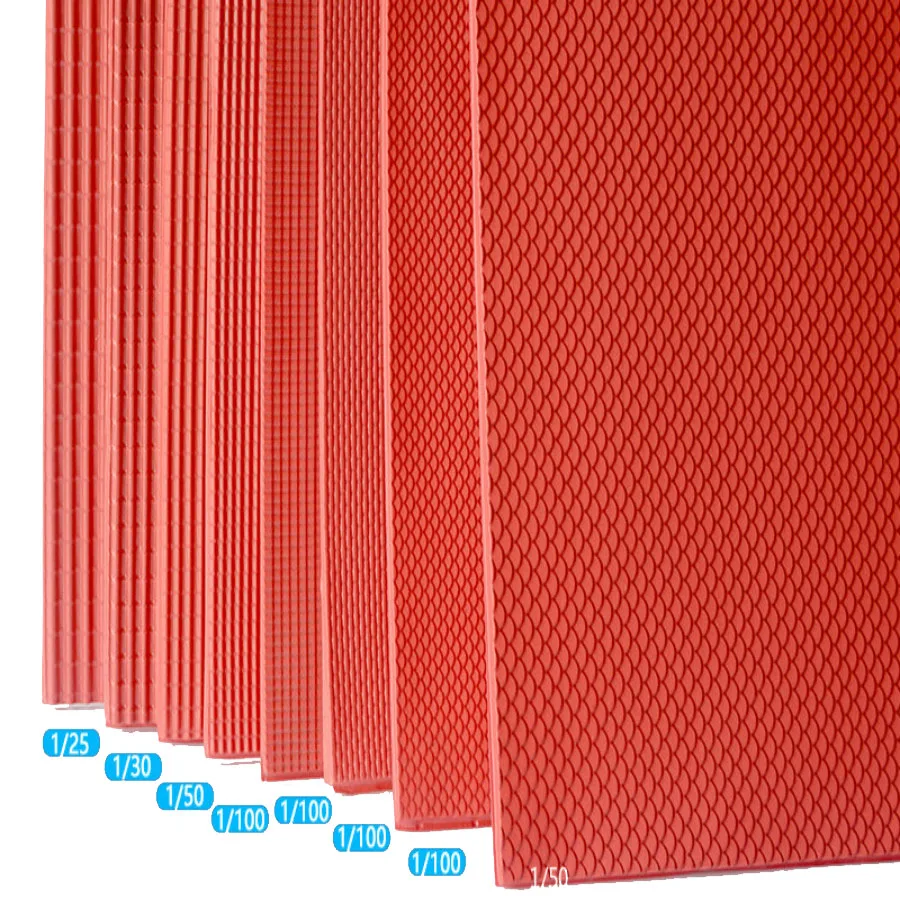 1/50-1/100 PVC 3D Model Train Railway Scale Sheet For Architectural Building Layout