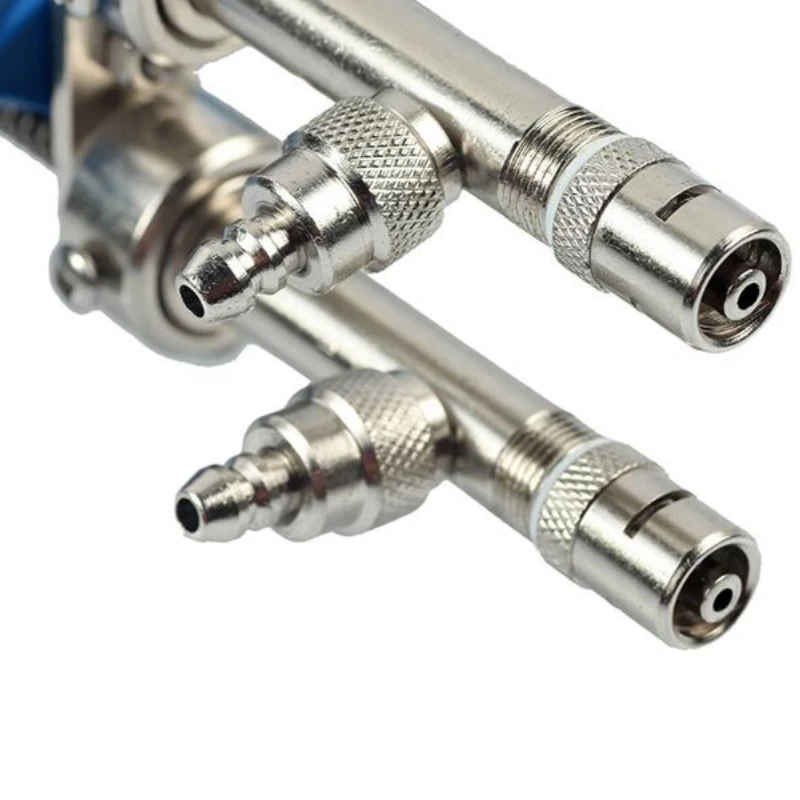 Poultry Vaccine Stainless Steel Syringe Chicken Double Needle 0.1- 0.5ml Syringe 2in1 Adjustable Continuous Syringe