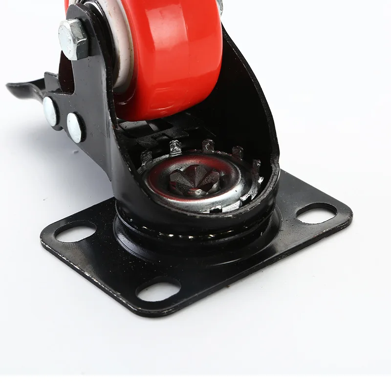 1.5 inch 2 inch 2.5 inch 3 inch caster wheel red silent no trace of the brakes protection of the floor showcase caster wheels