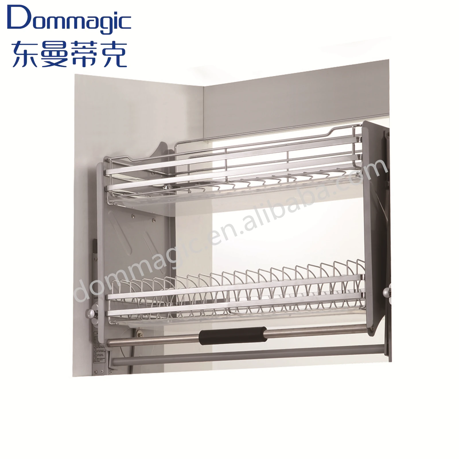 Kitchen Storage Adjustable Pull Down Elevator Basket for Wall Cabinet