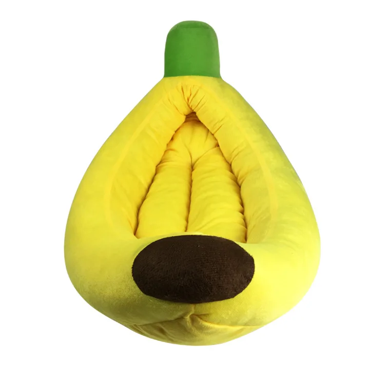 BSCI pet supplies animal products manufacturer plush  banana beds soft animal bed durable banana shape pet bed