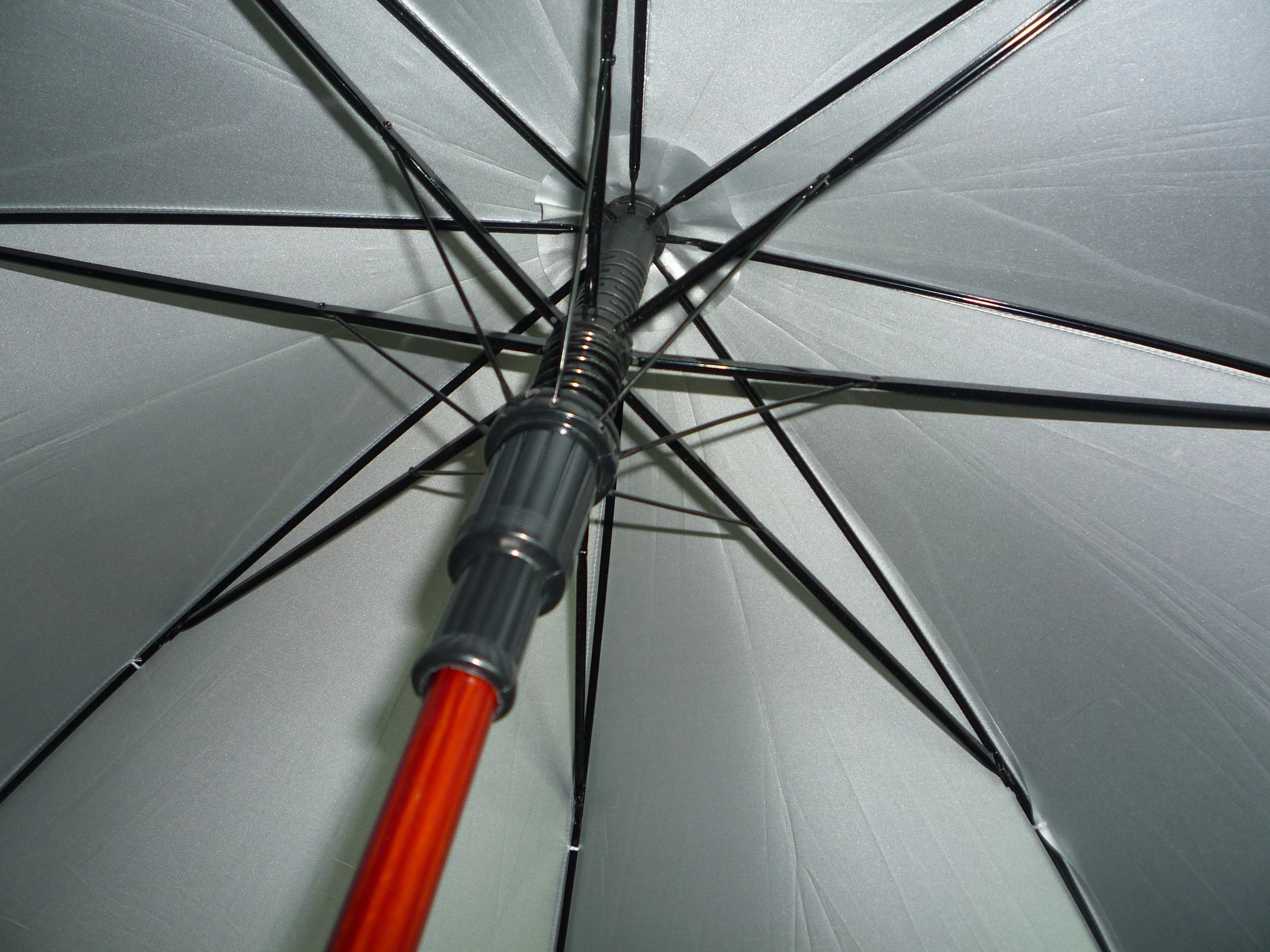 Ok Umbrella 23-inch Special Umbrella Custom Logo Auto Open Silver White Wooden Shaft Straight Umbrella