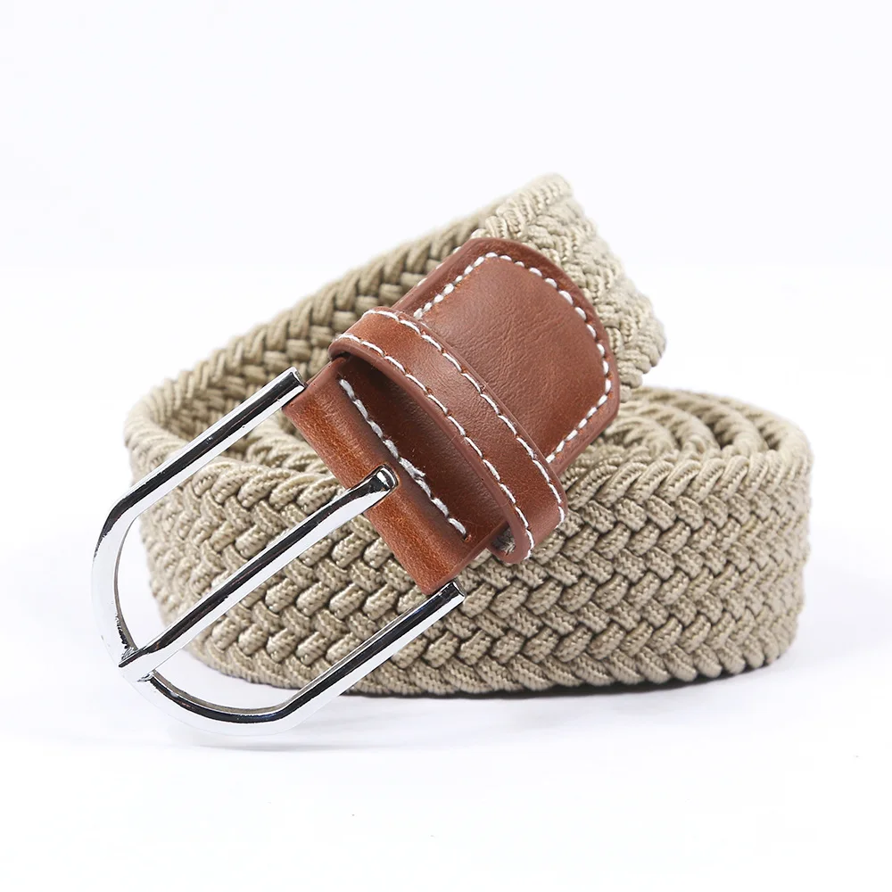 Мужской Эластичный ремень с пряжкой с язычком, плетеный эластичный пояс для брюк и женщин