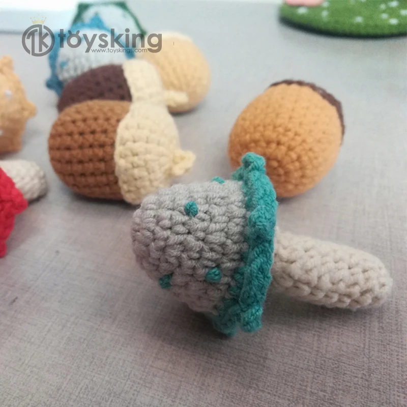 TK Handmade Yarn Knitting Agaric Mushroom Soft Toys for Baby Play Early Education toy