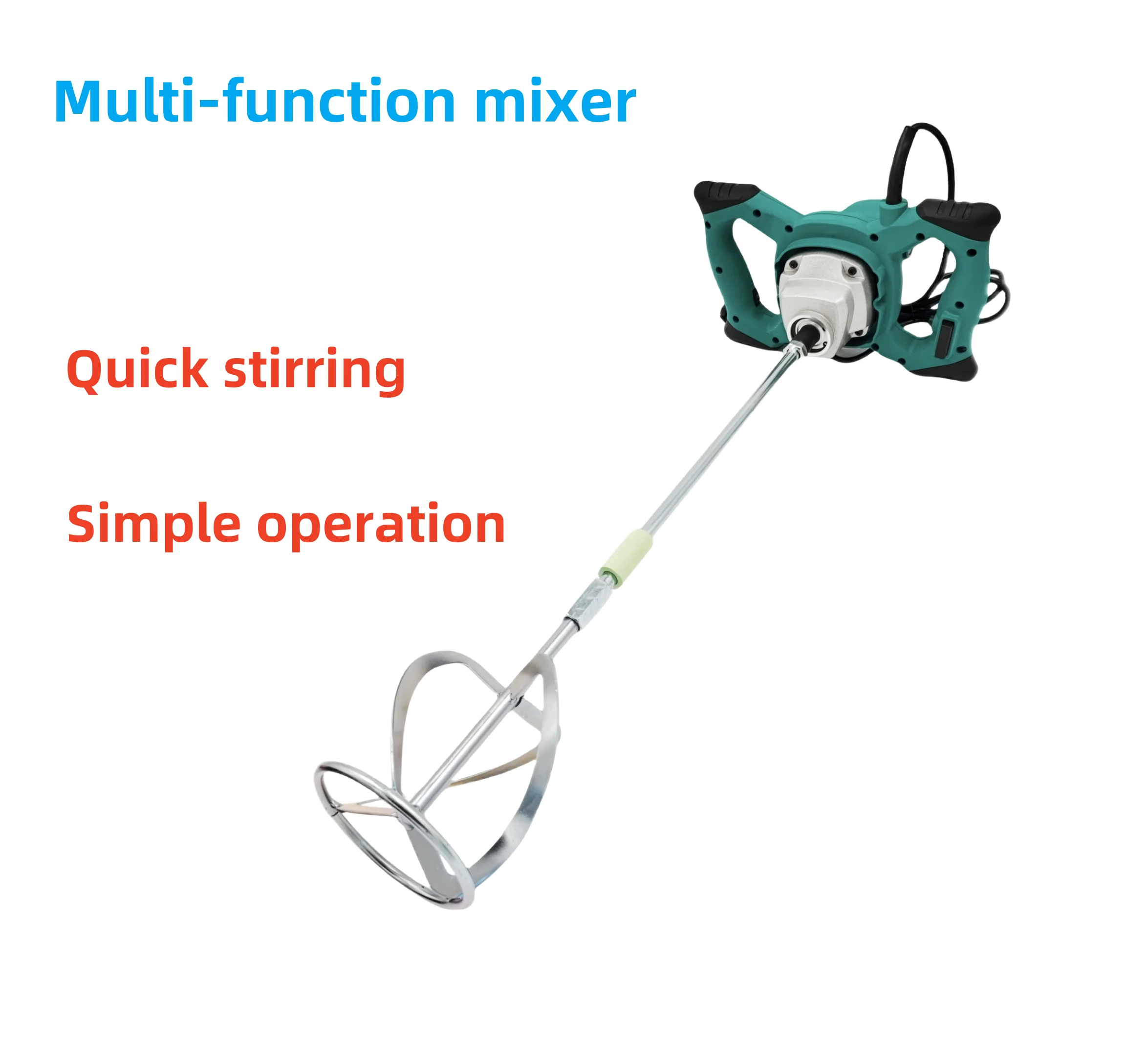 Concrete Paint Mixer Machine Electric Speed Control Handheld Paint Cement Plaster Mortar Coating Mixer Putty Powder Mixing