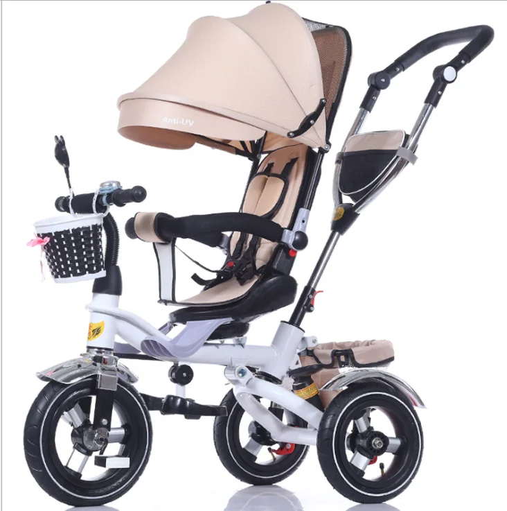 Baby tricycle for 1-5 years, with foldable Canopy kids metal tricycle for kids
