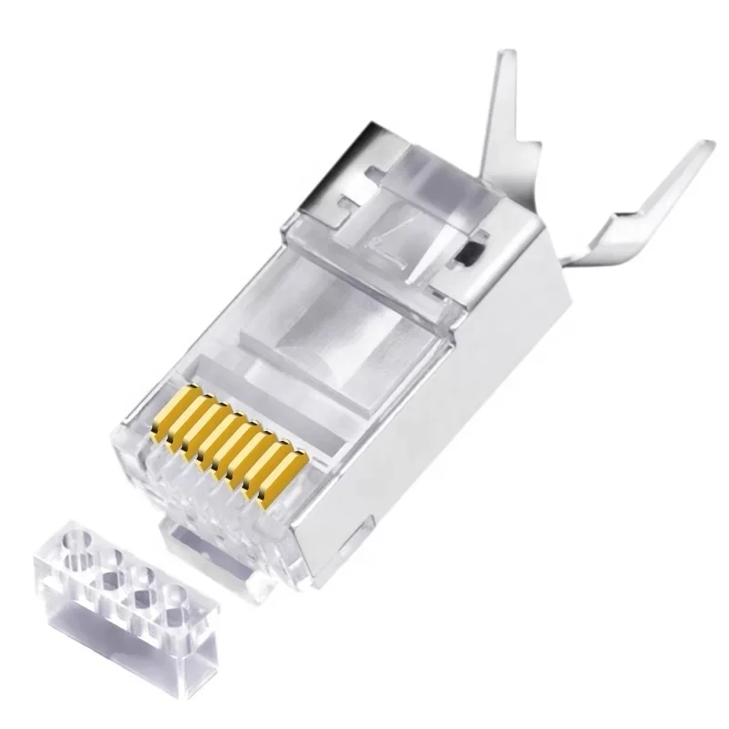  Модульный разъем RJ45 Cat7 для кабеля Ethernet позолоченный Обжимной Сетевой обжимной