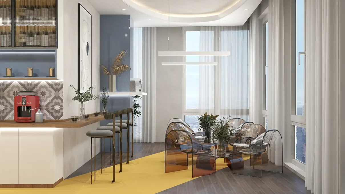 Fashion Modern Customizable Quality Standard Office Design Modular Studio Decoration Rendering