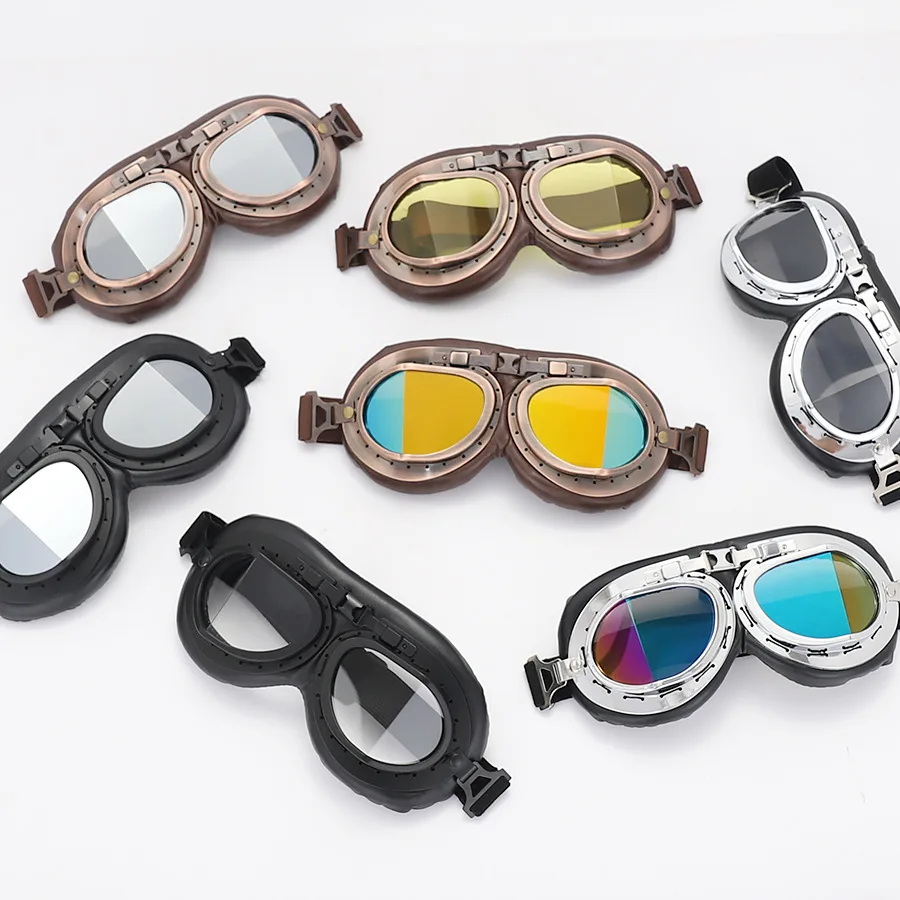 Windproof Retro Motorcycle Cycling Goggles Motorbike Scooter Motocross Sunglasses Safety Glasses