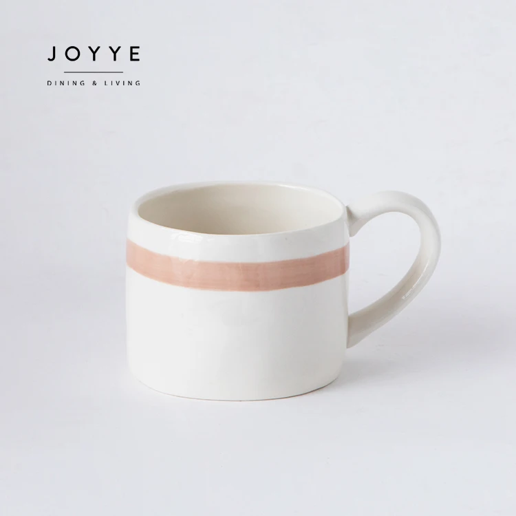 Joyye Wholesale Custom Nordic Mug 200ml Hand Painted Chic Pure Line Ceramic Stoneware Coffee Cup Mug Set