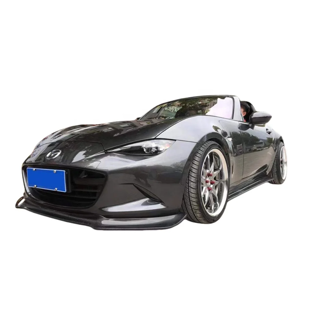 RB Style Carbon Fiber Front Bumper Lip Fit For Mazda MX5 ND 16-21 High Quality Fitment