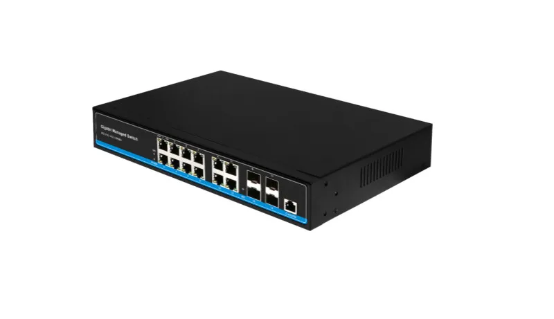 12 port Managed Switch 8 port 1000Mbps rj45 Ethernet Switch L2 manageable with 4 port gigabit combo sfp rj45