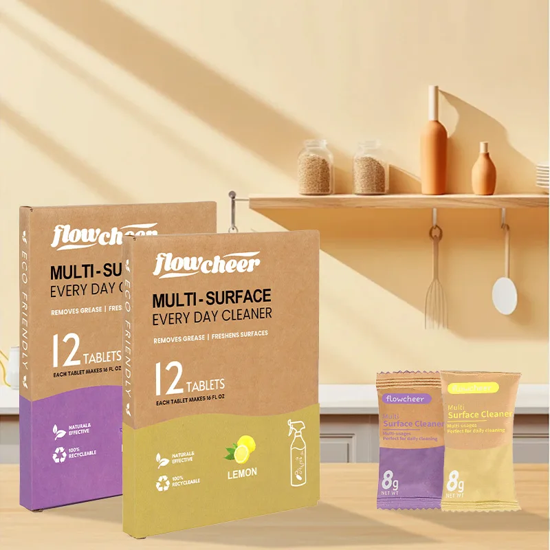 Eco-friendly Multi-purpose Cleaner Tablets with Spray Bottle for Household Cleaning Products