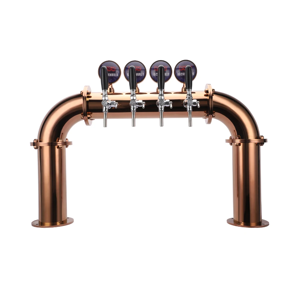 Top Quality 4 Taps Gold U Shape Beer Chiller Beer Cooler Tower Beer Drink Dispenser