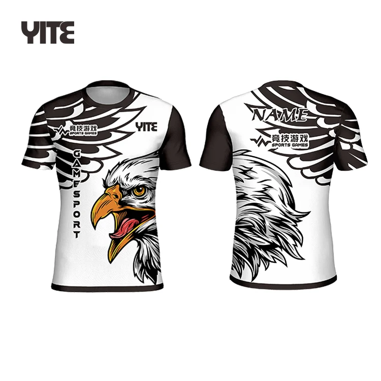 Free Design OEM  Custom All Over Sublimation Printed Esports Jersey Quick Dry Gaming T-shirt