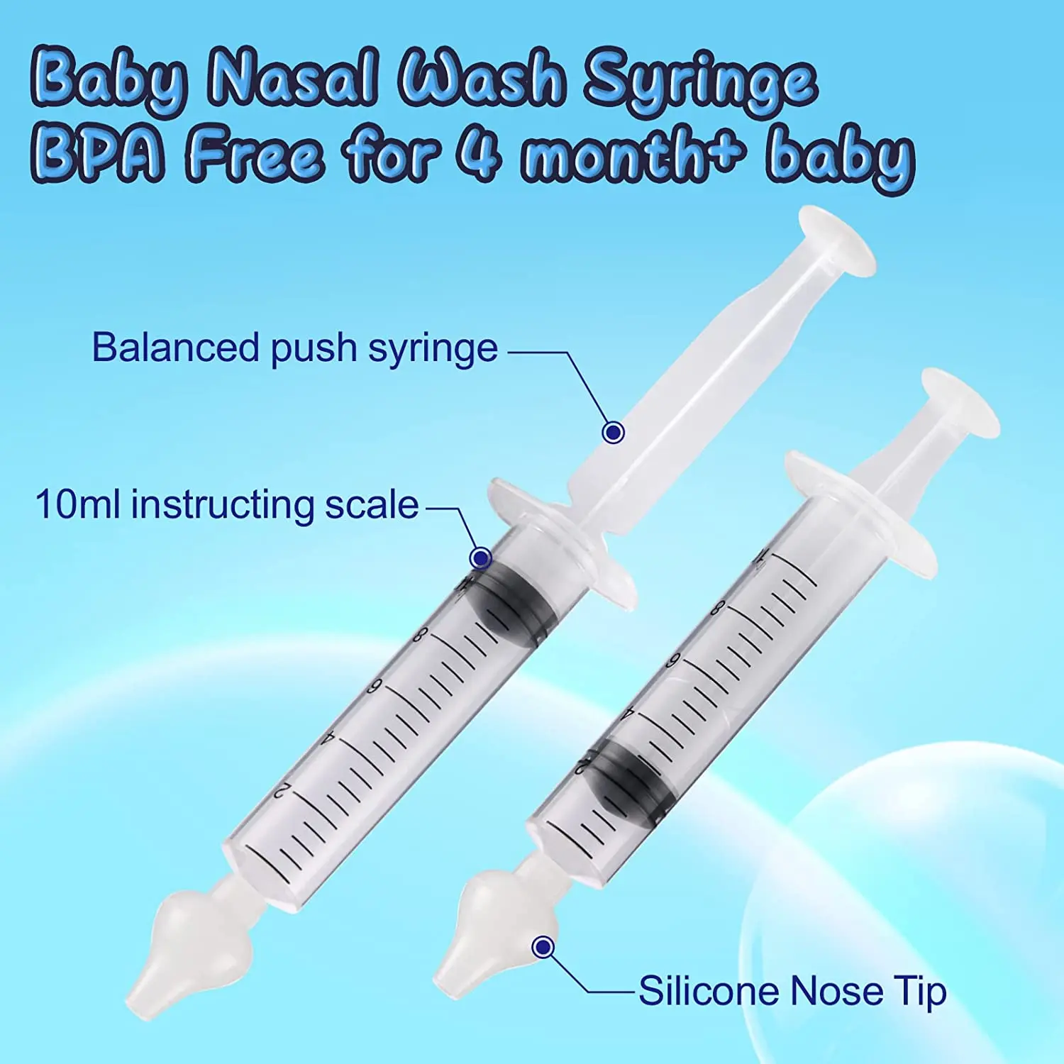 Safe Silicon High Quality Hot selling Baby Nasal Irrigation Washing Device  10ml Baby Nasal Syringe