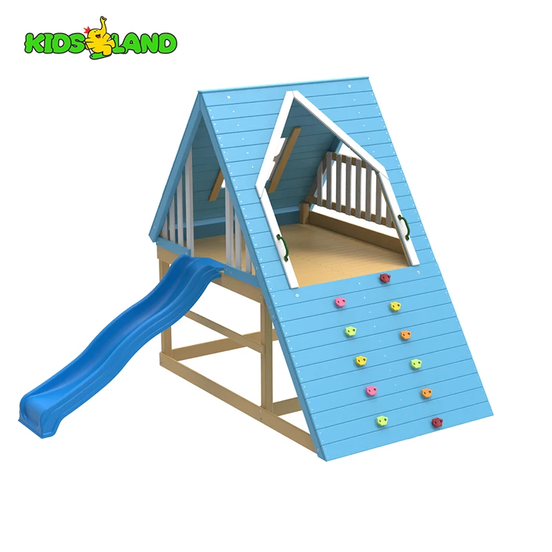 Castle Play House Kids School Kindergarten Courtyard Outdoor Playground Wooden Climbing Frame with Slide