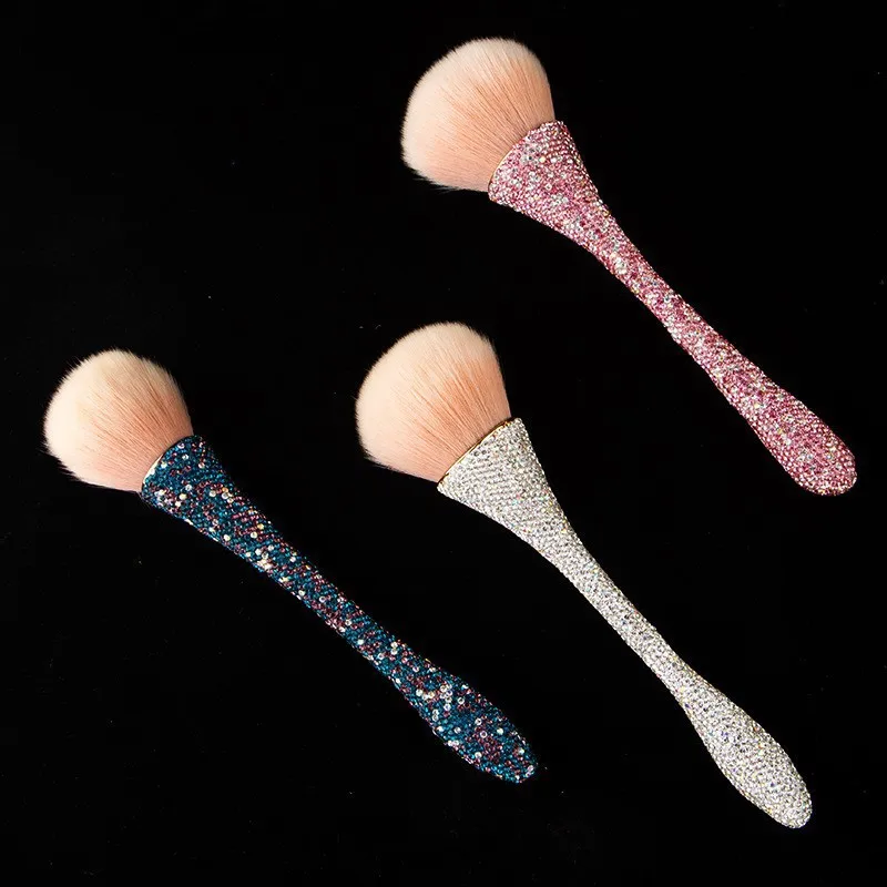 Handmade Luxury Glitter Cosmetic Tools Kit Crystal Diamond Foundation Makeup brush Set with Rhinestones