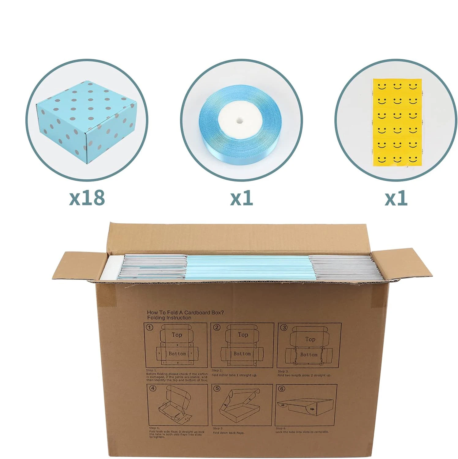 8x8x4 Blue elegant luxury gift boxes bulk empty custom corrugated shipping packaging box