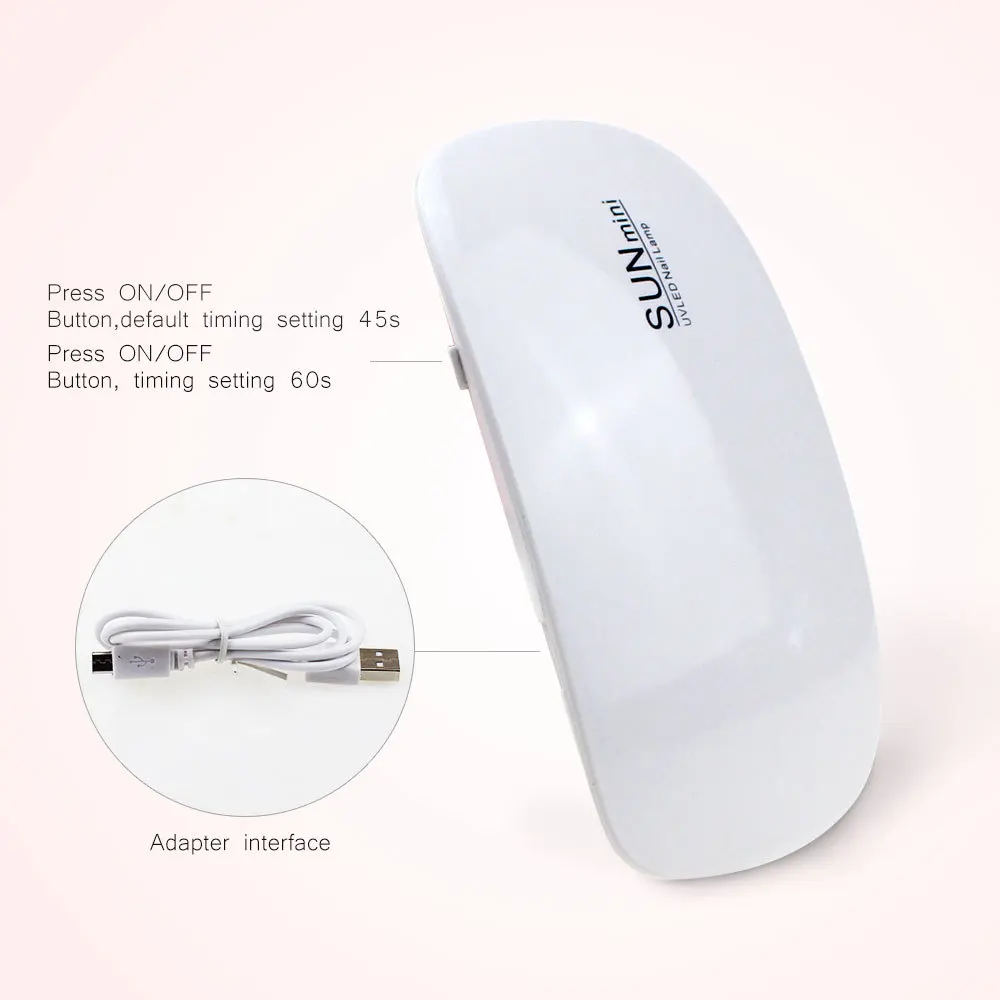Портативная мини-Сушилка для ногтей лампа отверждения гель-лака Usb 6 Вт светодиодов Plug And Play быстроотверждаемая сушка ультрафиолетовая