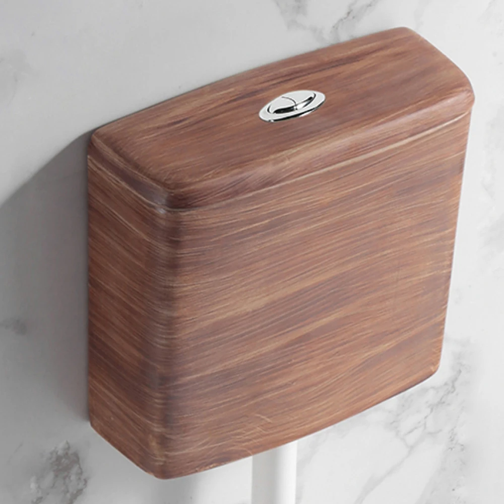
wood grain color ceramic quatting closet water tank squatting pan 