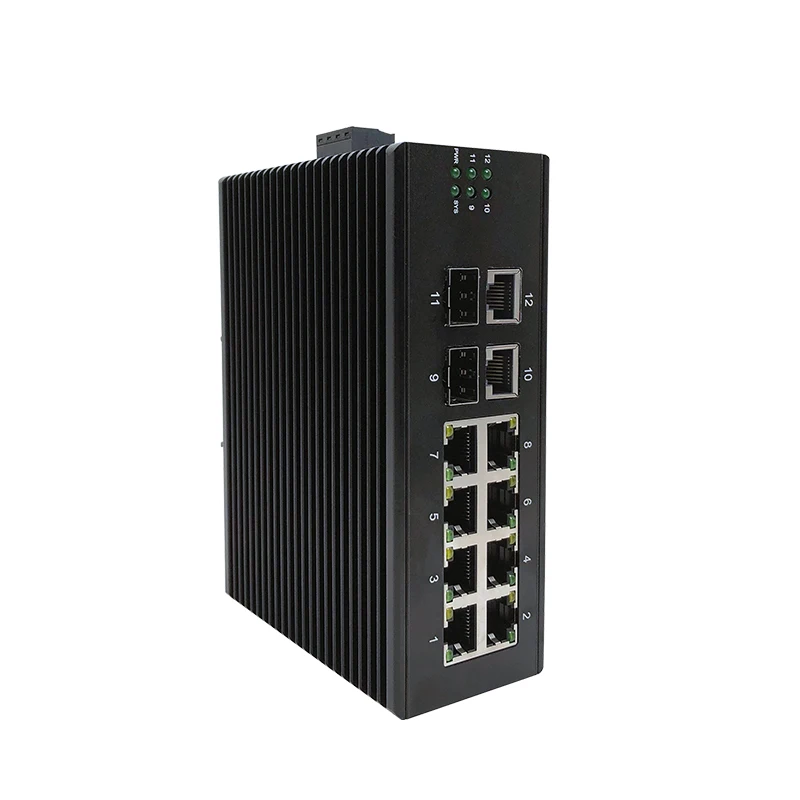 High Quality ZC-S2012G Nor Management Industrial Ethernet Switch 2*GE(SFP)+10*GE(RJ45)
