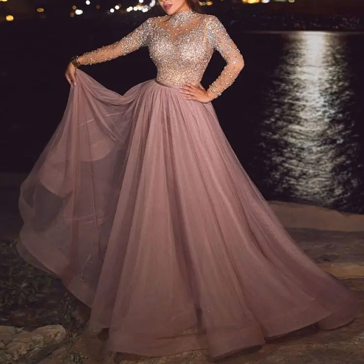 2021High-end  Elegant sexy evening dress party dress evening dresses with Overskirt