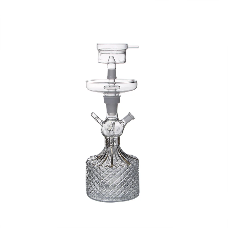 wholesale new design glass hookah shisha glass smoking LED light chicha narguile with leather suitcase