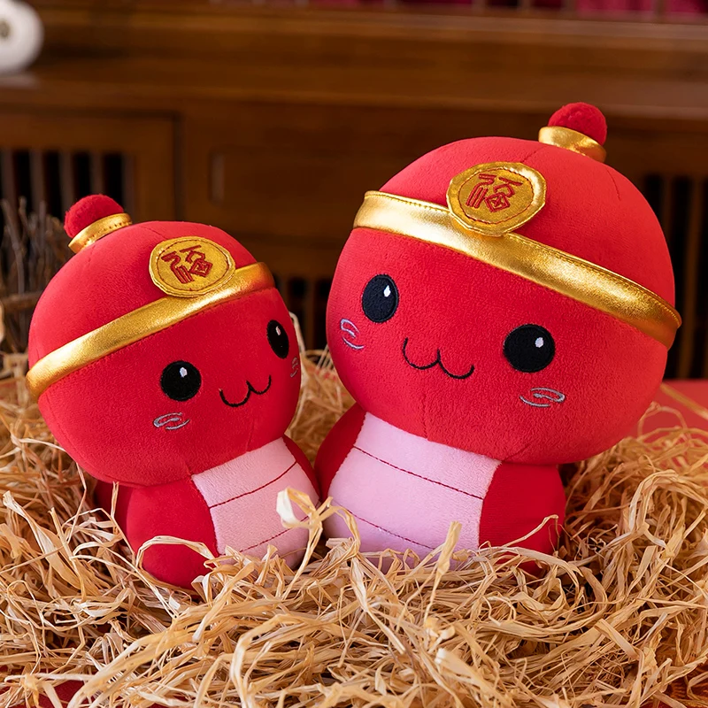 2025 Snake Year mascot plush toy cute stuffed Zodiac Snake Doll New Year Gift