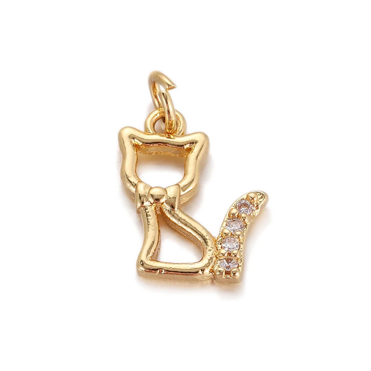 Trendy Colorful Cute Cat Owl Elephant Pendant Gold Plated Cubic Zirconia Ornament Accessories Wholesale