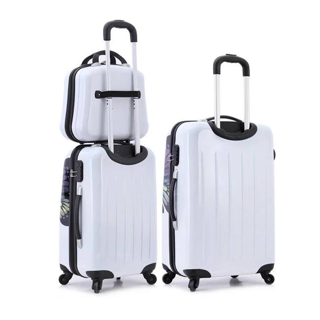 personalised luggage butterfly luggage 3pcs 4pcs trolley luggage