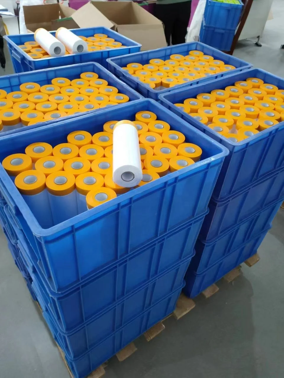 Pre Taped Painter Painting Plastic Film Decoration Light Weight HDPE Speedy Masking Film With Tape Roll for Car