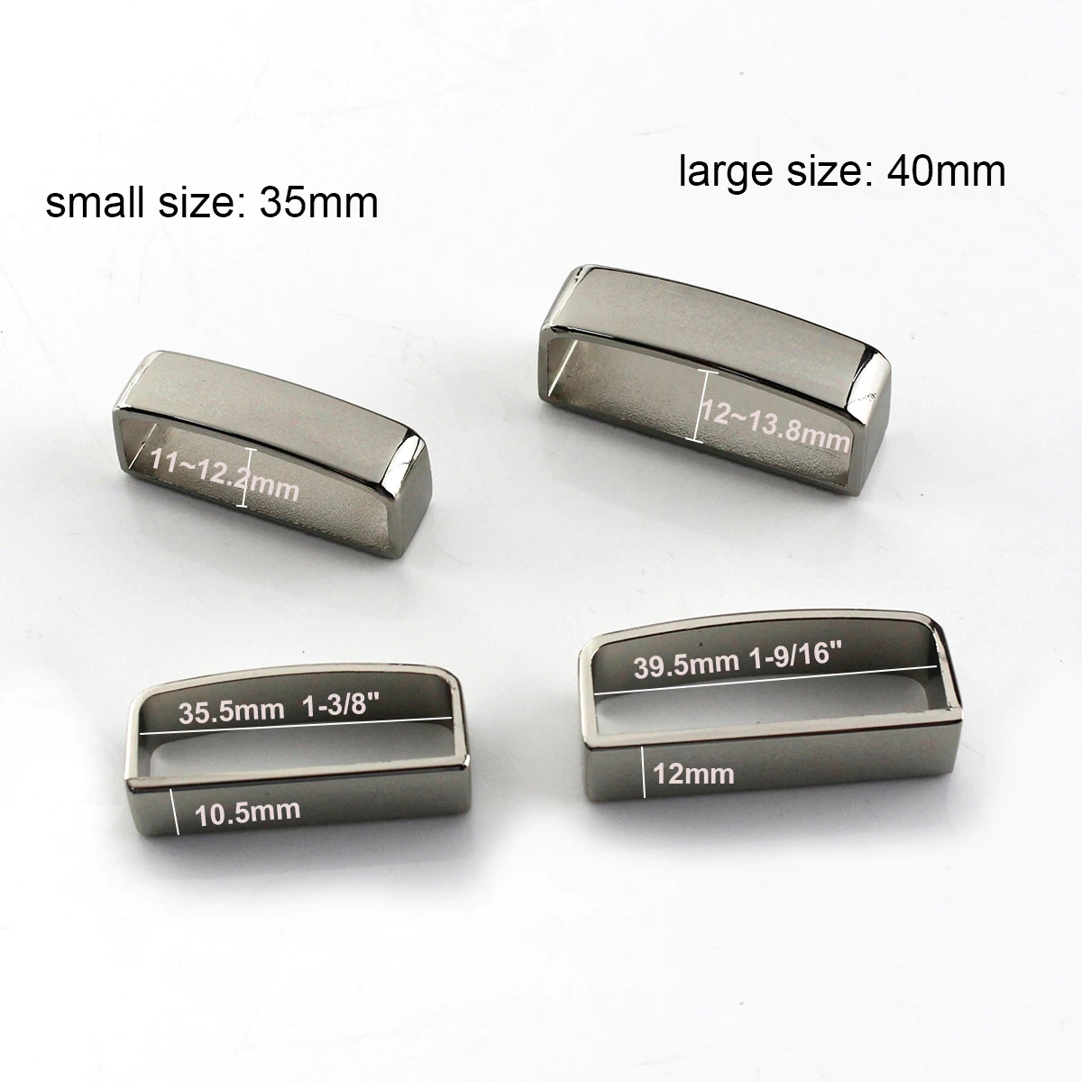 40mm Alloy Belt Keeper D Shape Loop Ring Buckle for Leather Craft Strap Parts Accessories Gold Silvery