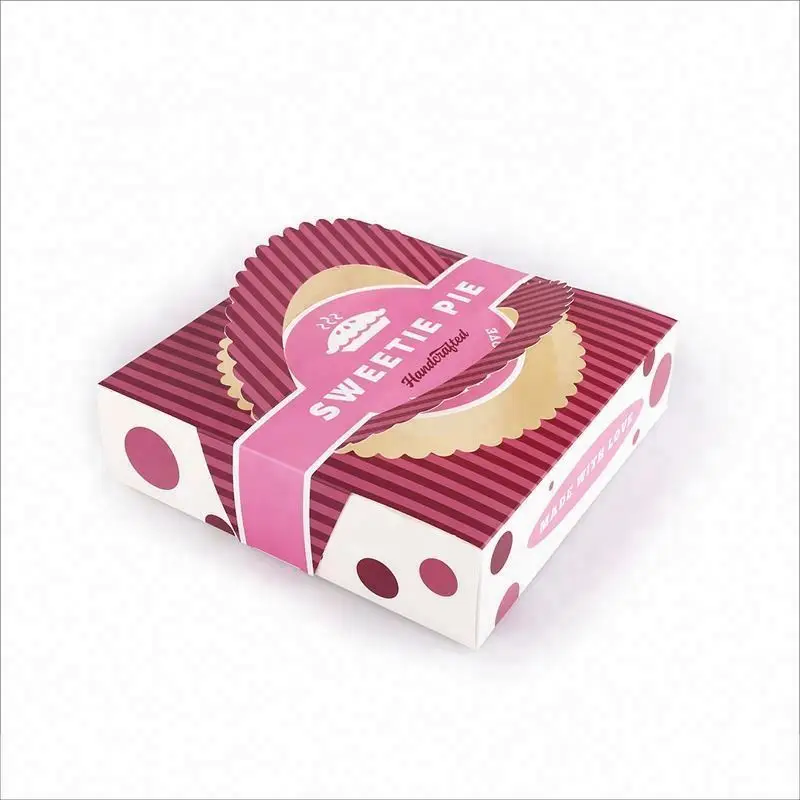 High Quality Food Packaging Box With Window Eco Friendly Card Box for Pie