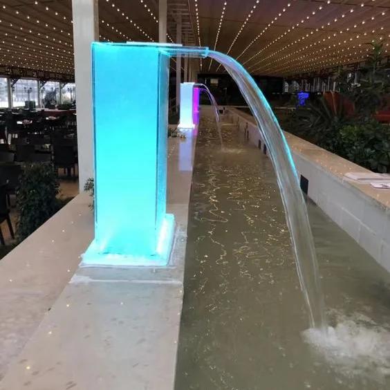 SPA hotel public pool equipment stainless steel waterfall fountain pool cascade